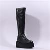 Marco Moreo Vale Side Zip Knee High - Black Leather